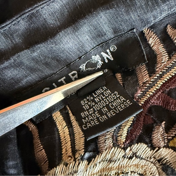 CITRON SANTA MONICA Women’s Jacket Asian Inspired Embroidered Linen Nylon Medium - Picture 9 of 9